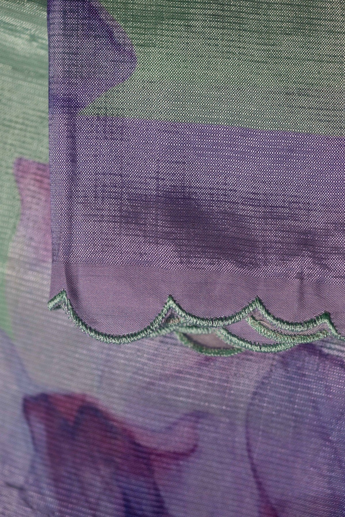 Mangalgiri Garden Saree - Pista green with Lavender