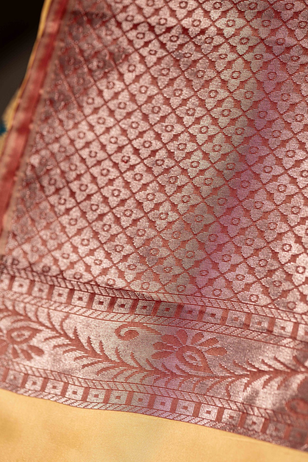 Pochampally printed Semi Soft Silk Saree -Half White with Metallic Grey