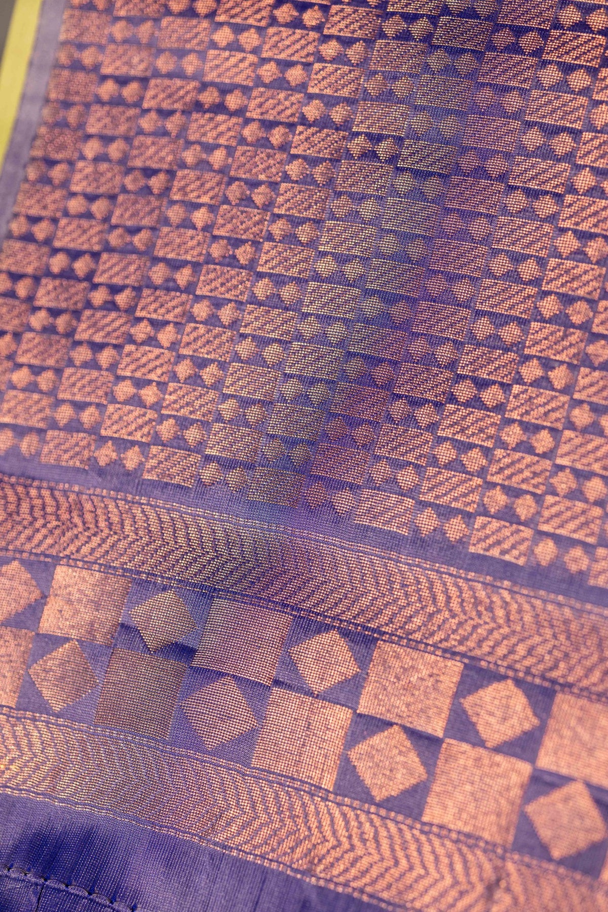 Pochampally Printed Semi Soft Silk Saree - Cardamom Green with Violet
