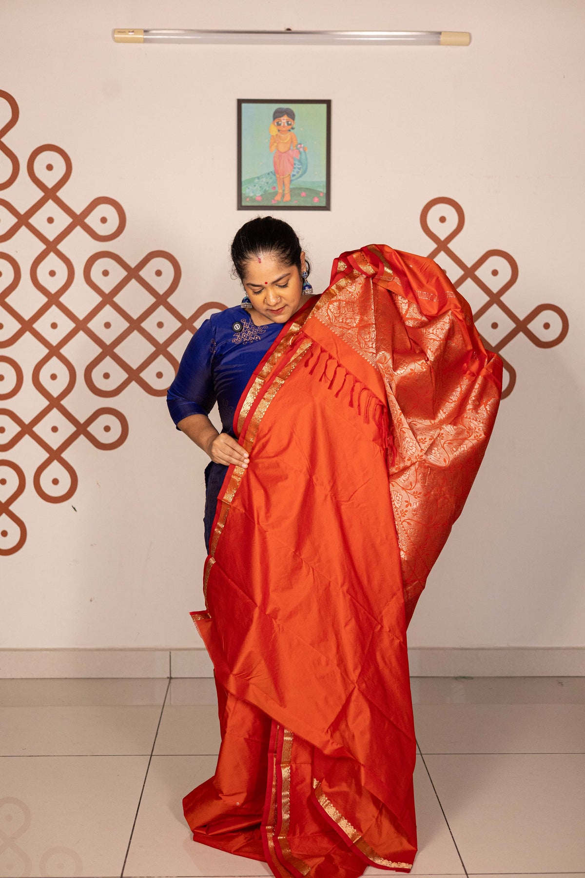 Mixed Pure Silk (Kanchi) - Fanta orange