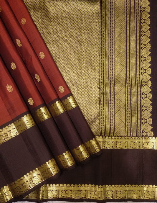 Rust orange with coffee brown - rettaipettai border