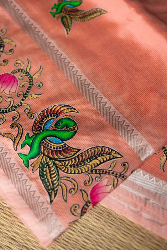 Tanjore painting - Peach colour with annam paint