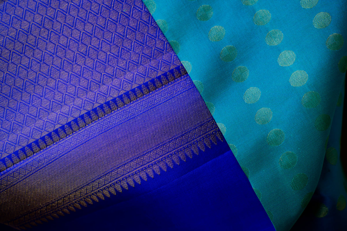 1000 Butta peacock blue with violet (Deepika Model)