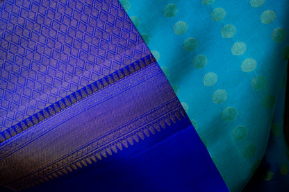 1000 Butta peacock blue with violet (Deepika Model)