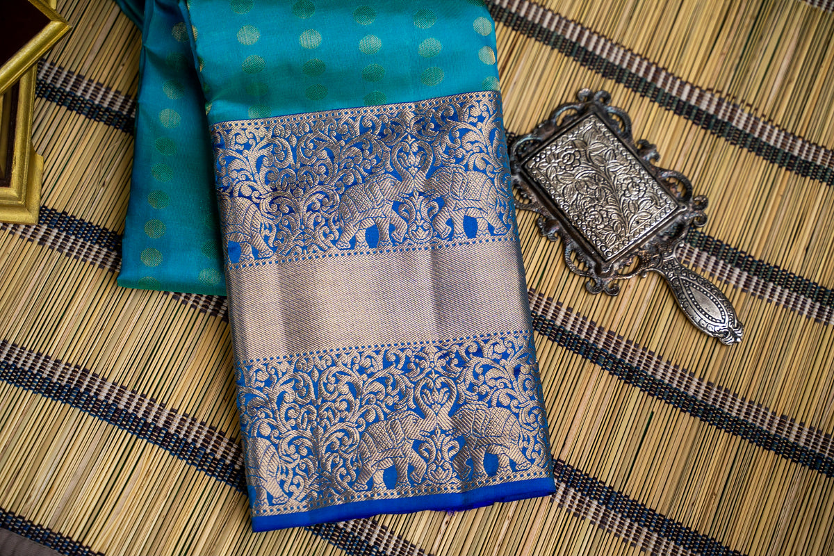1000 Butta peacock blue with violet (Deepika Model)