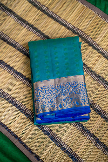 1000 Butta peacock blue with violet (Deepika Model)