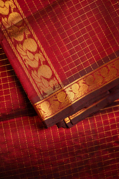 Small Border Vintage Muthukattam - Arakku Maroon