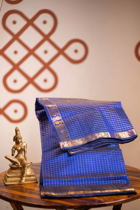 Small Border Vintage Muthukattam - Ms blue