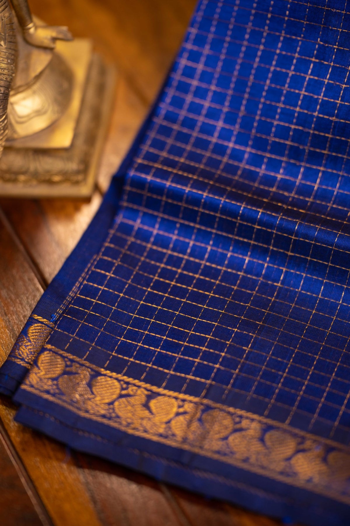 Small Border Vintage Muthukattam - Ms blue