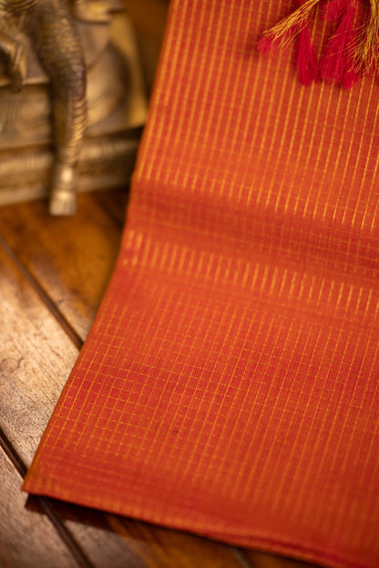 Vintage podi  Muthukattam silk cotton - Dual shade Orangish Pink with Rani pink Pallu