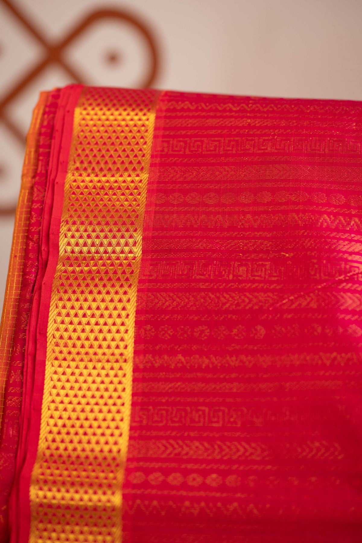 Vintage podi  Muthukattam silk cotton - Dual shade Orangish Pink with Rani pink Pallu