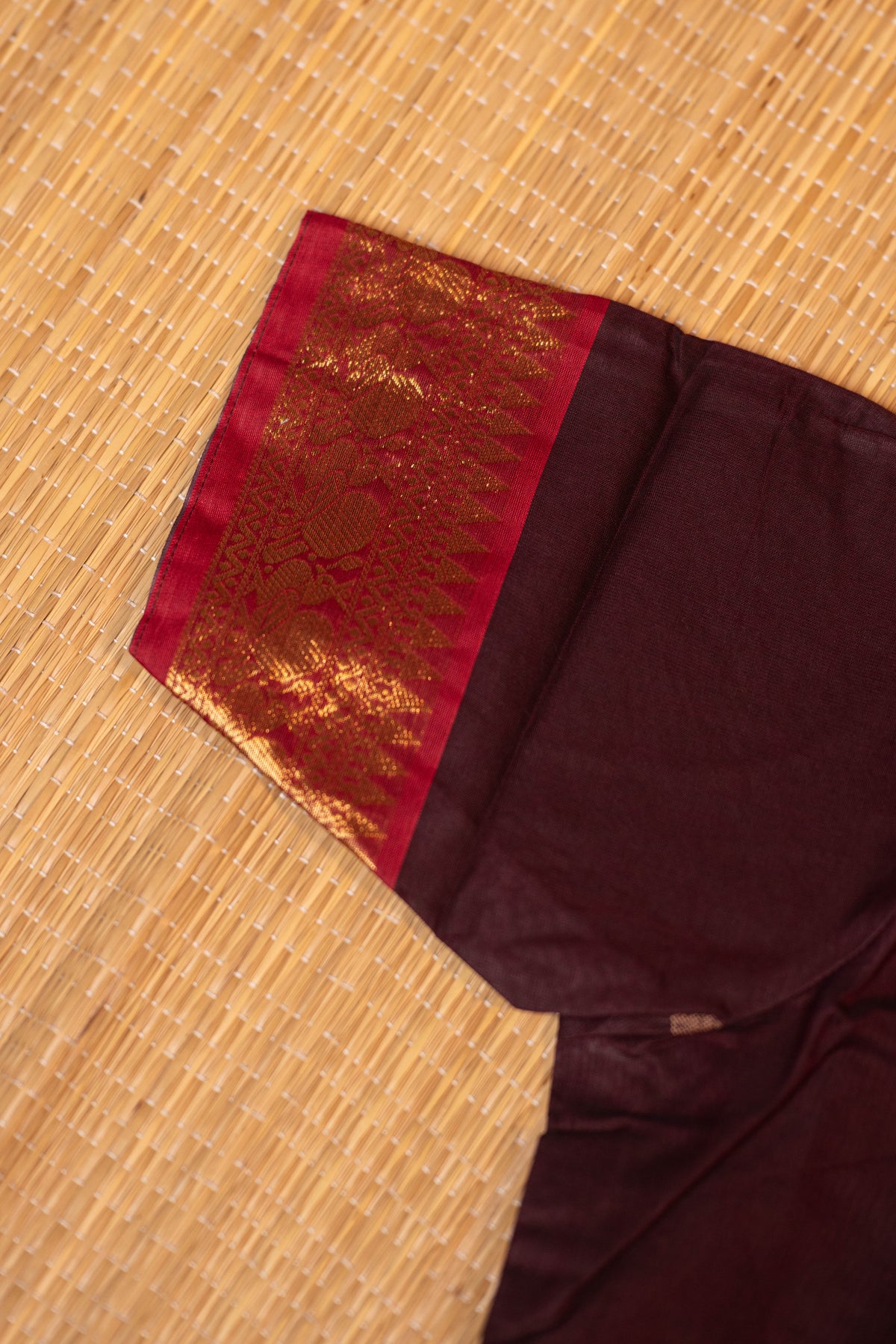 Coffee brown shade2 - Chettinad cotton A-Line kurta + dupatta