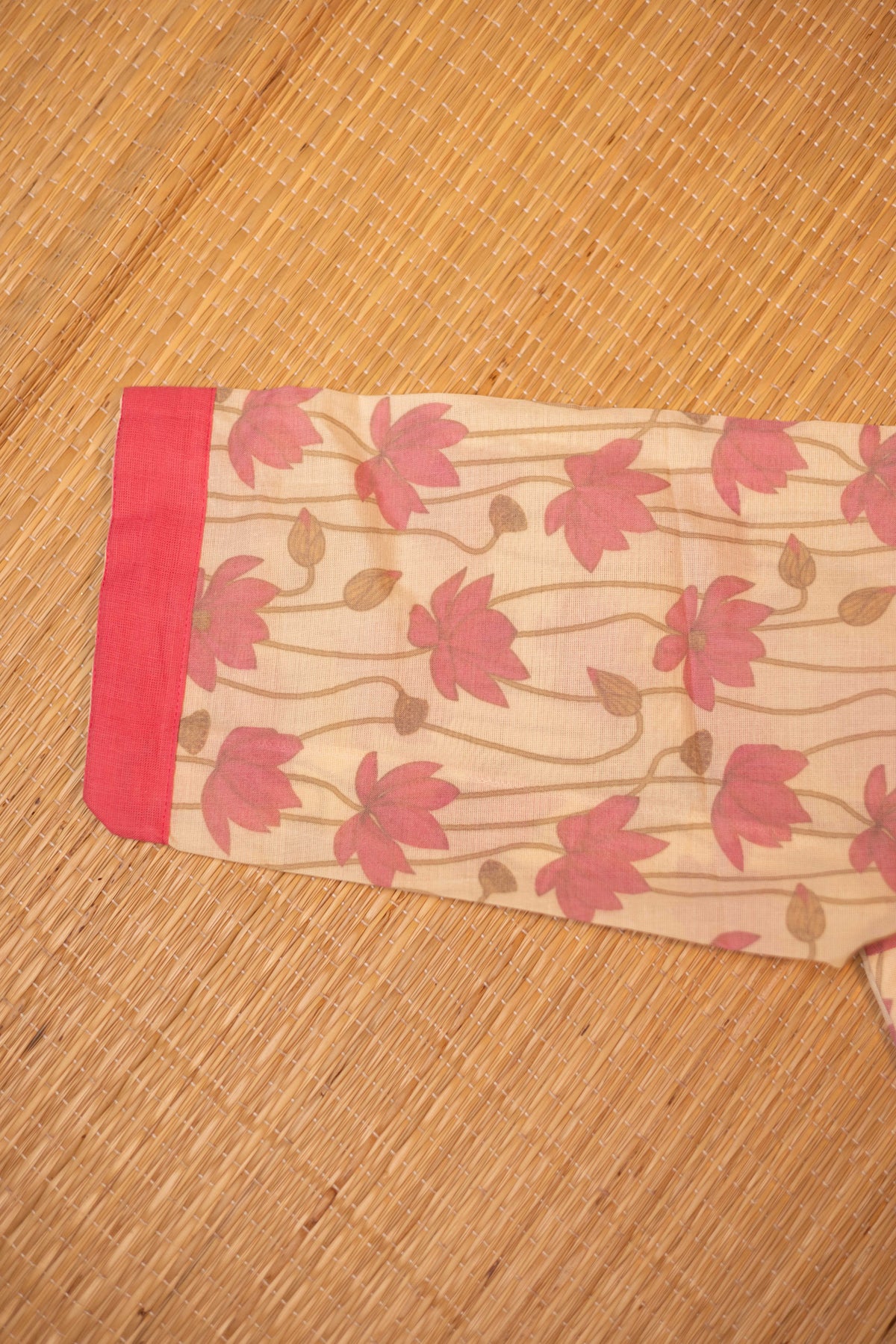 Half white with pink - Pure cotton kalamkari patchwork 3 pieces suit set