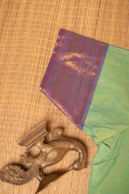 Pista Green- Chettinad cotton A-Line kurta + dupatta