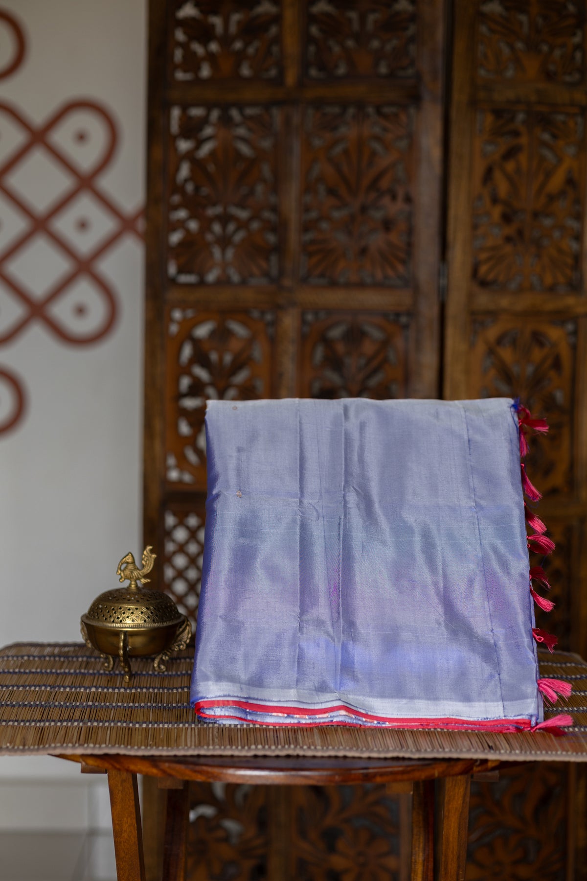 Lavender Chinnalampattu Saree with Dark Pink