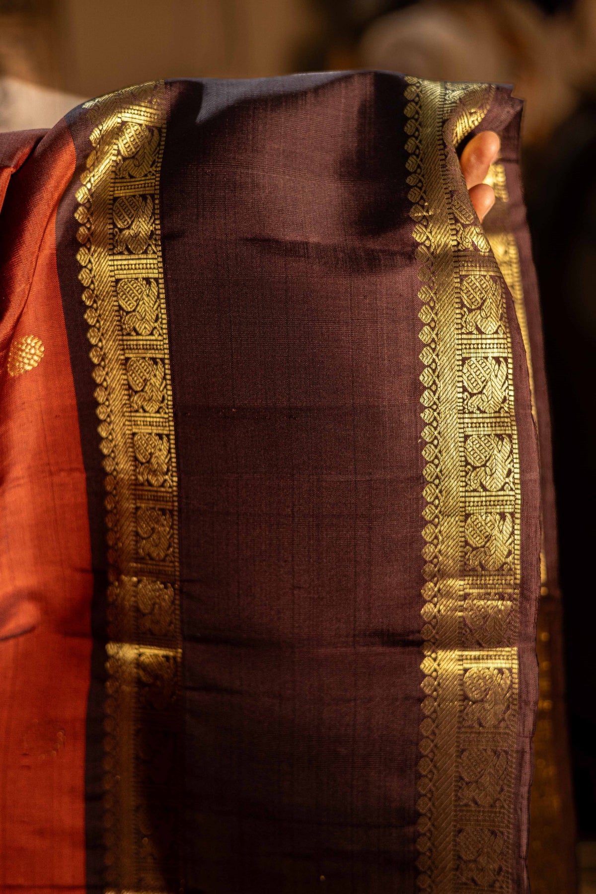 Rust Brown with coffee brown - rettaipettai border