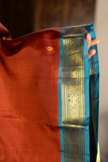 Rust orange with Sky blue colour small border