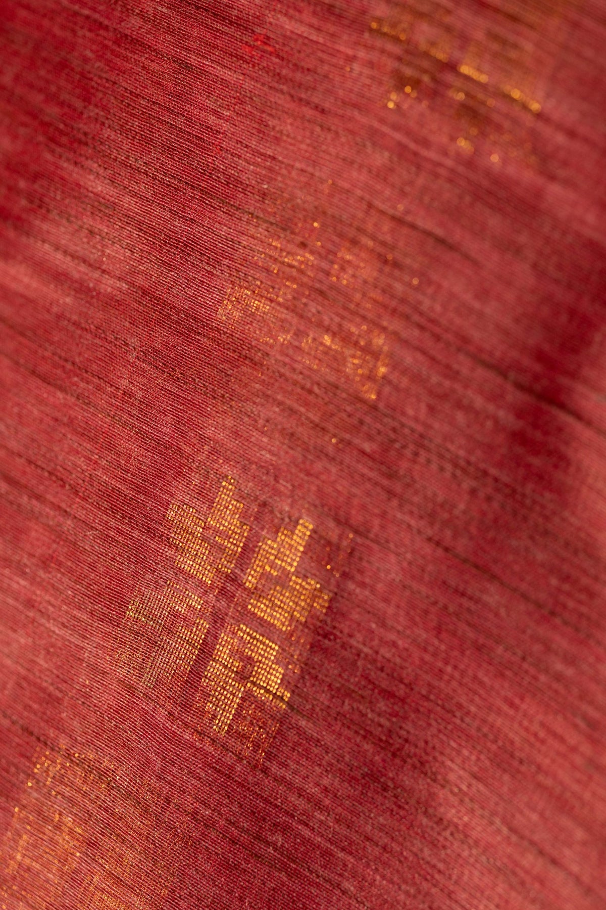 Onion Pink Mixed Cotton Saree with Rust Orange Flower Buttas