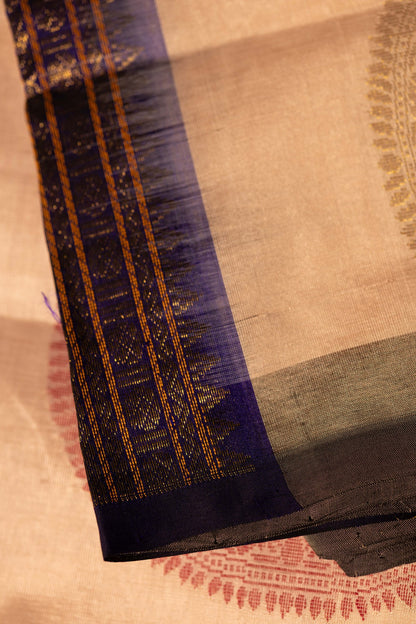 Vintage No Border Offwhite & MS blue Silk Cotton