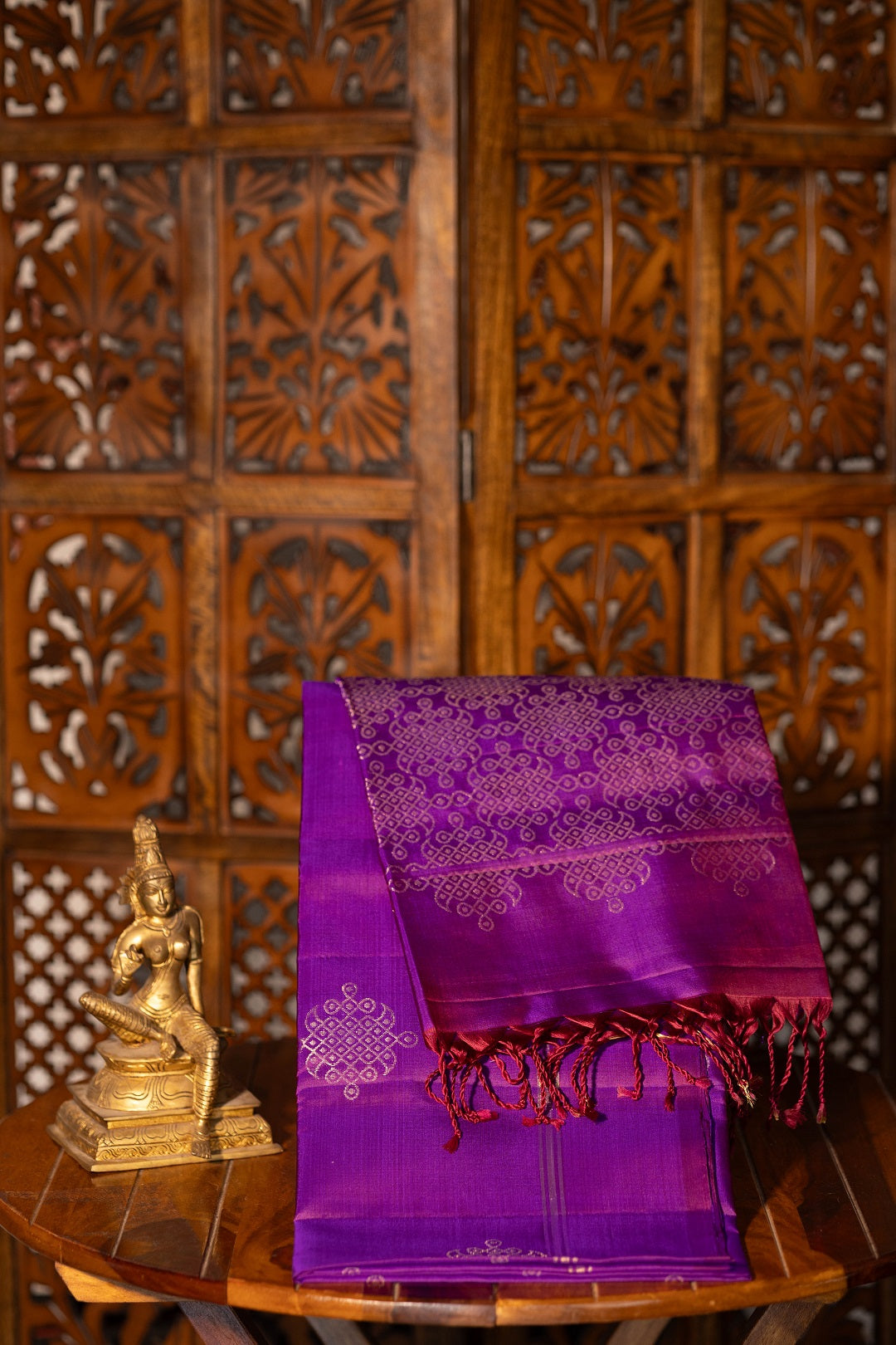 Signature Kolam Soft Silk- Cadbury Purple