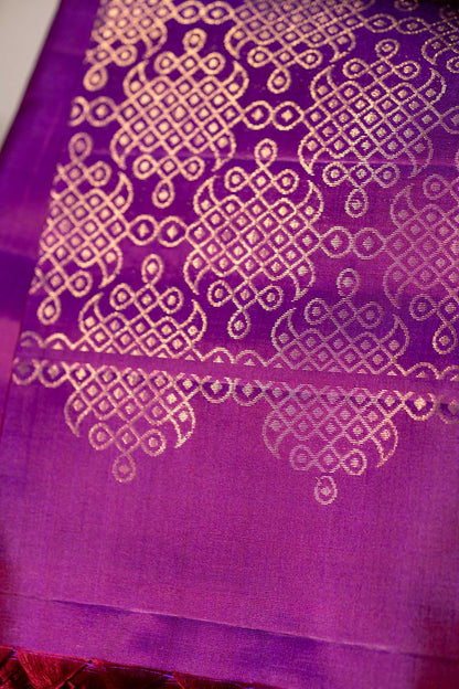 Signature Kolam Soft Silk- Cadbury Purple