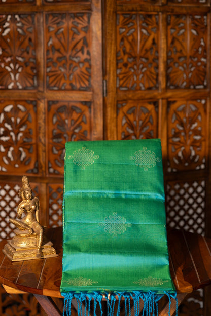Signature Kolam Soft Silk- Mayilkazhuthu Green