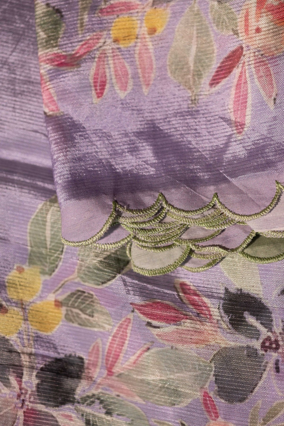Mangalgiri Garden Saree - Lavender with Peach Floral