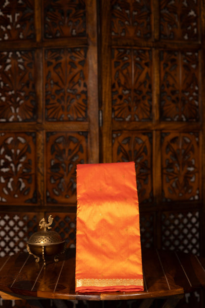 Mixed Pure Silk (Kanchi) -  Mango Yellow