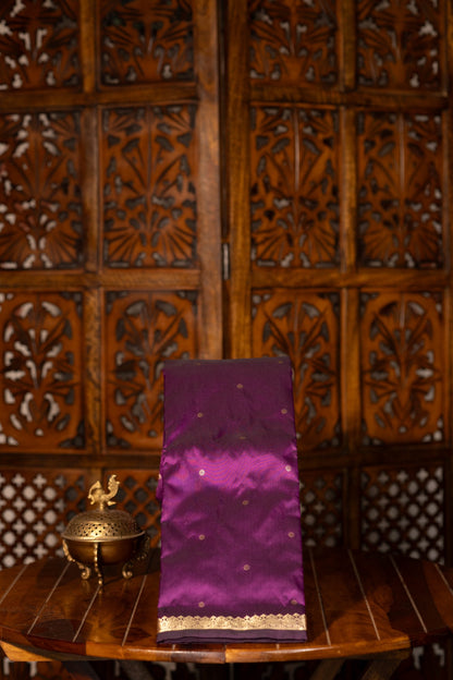 Mixed  Pure silk( Kanchi)  - Purple