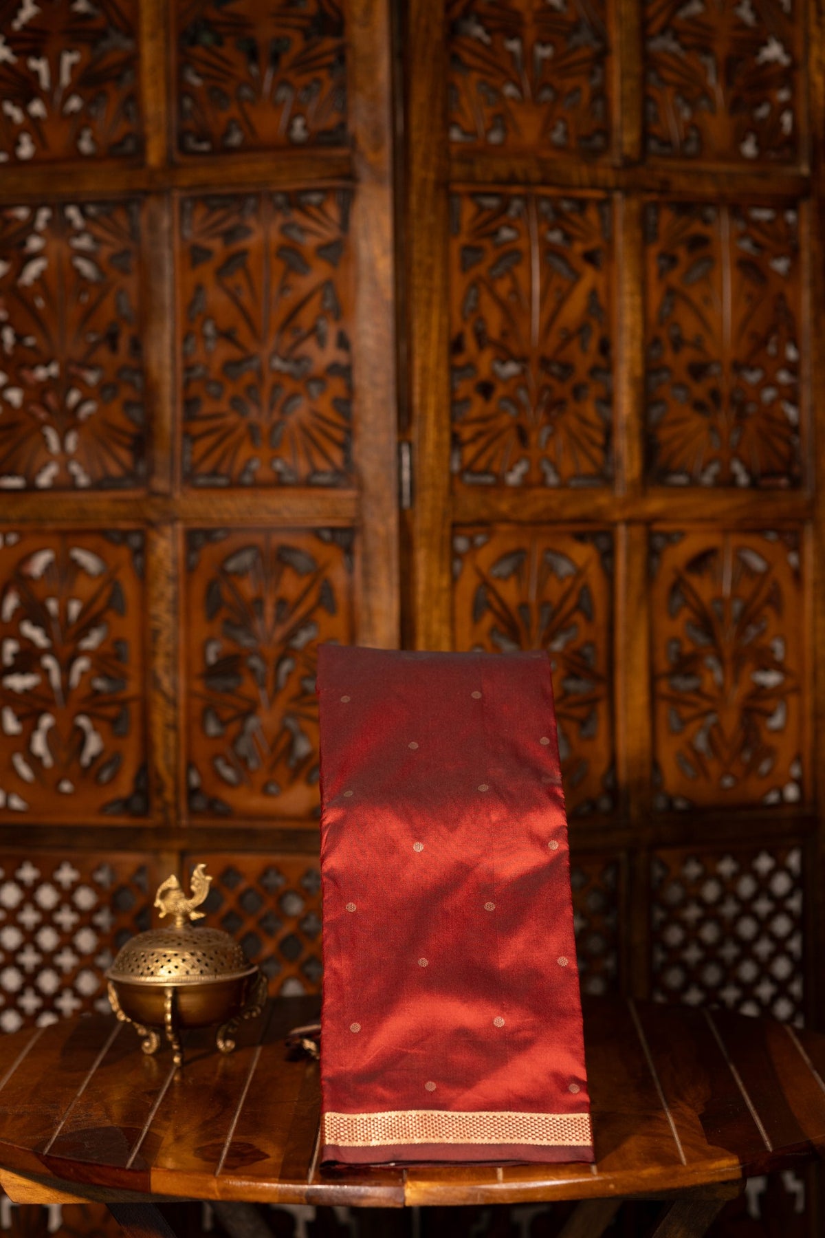 Mixed Pure Silk (Kanchi) - Rust Brown