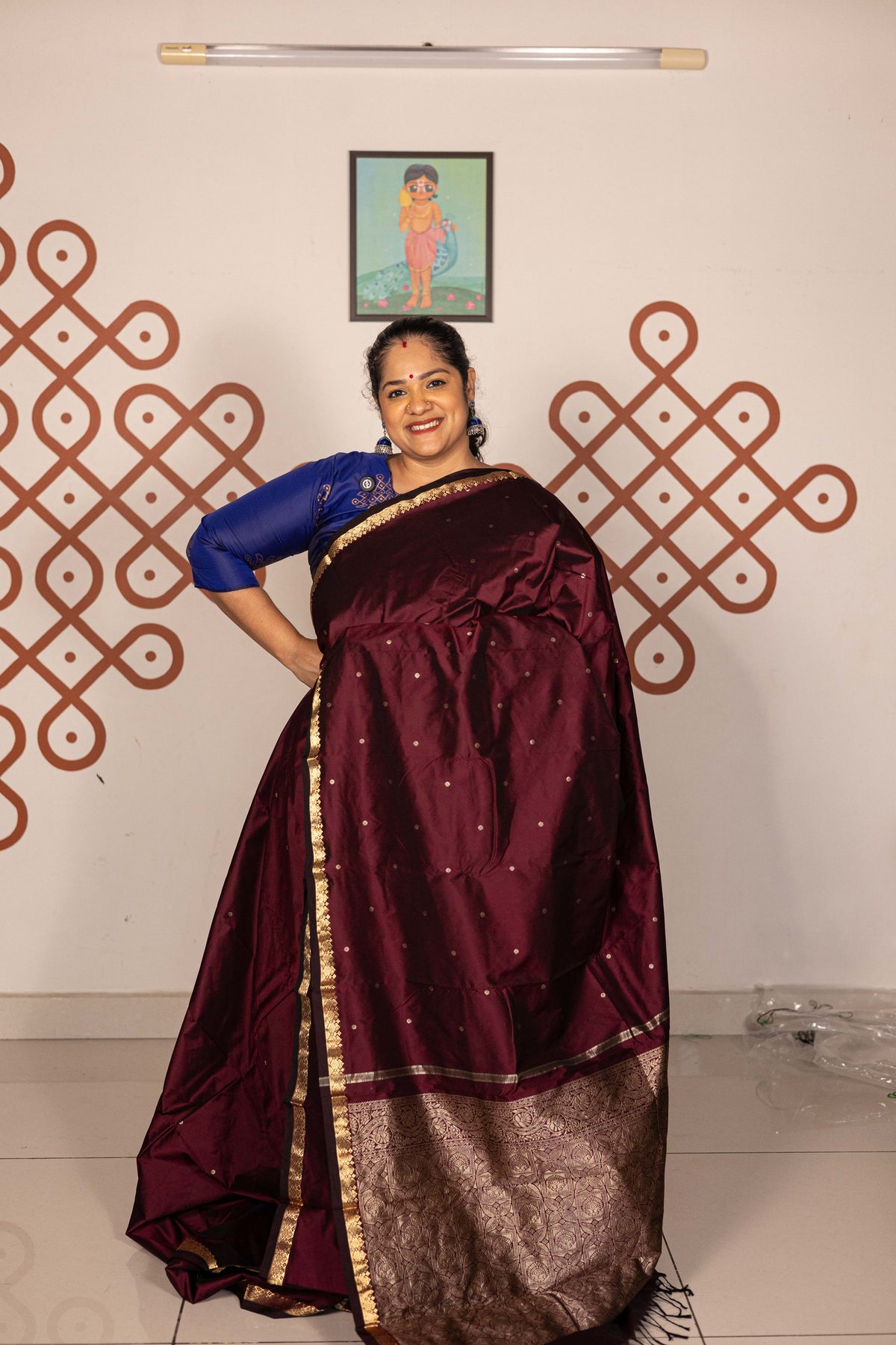 Mixed Pure Silk (Kanchi) - Wine