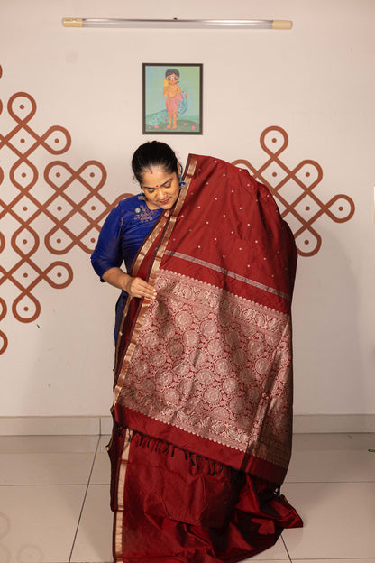 Mixed Pure Silk (Kanchi) - Rust Brown
