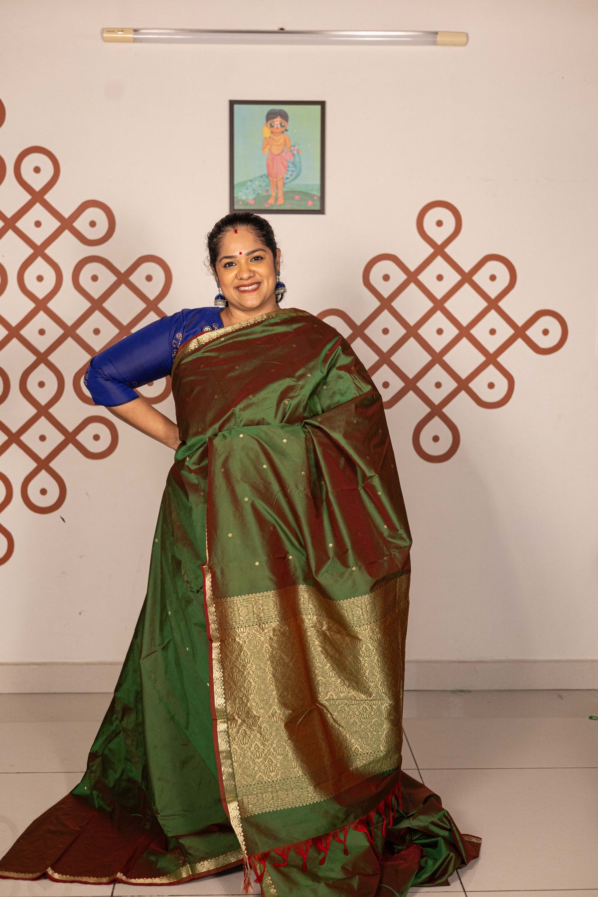 Mixed Pure Silk (Kanchi) -  Maathulir green
