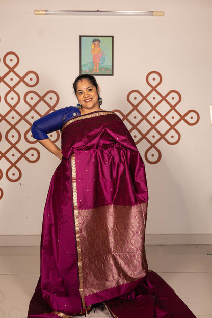 Mixed Pure Silk (Kanchi) - Vadamalli Purple