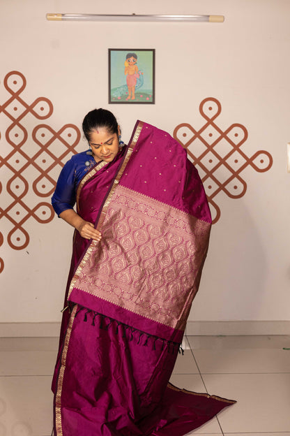 Mixed Pure Silk (Kanchi) - Vadamalli Purple