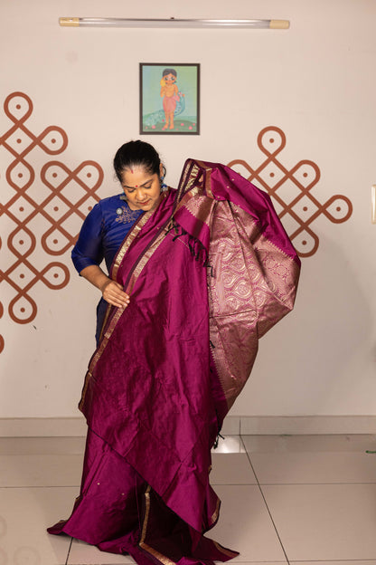Mixed Pure Silk (Kanchi) - Vadamalli Purple