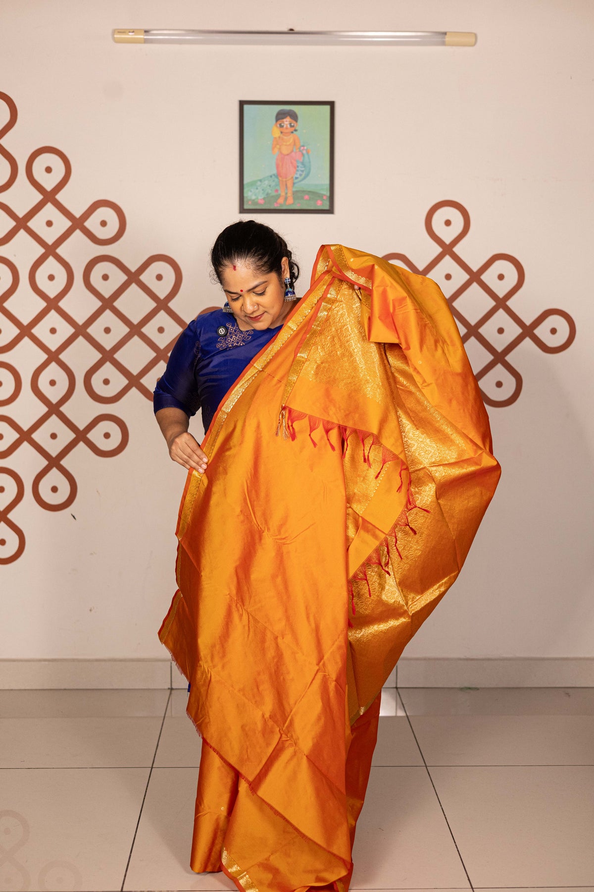 Mixed Pure Silk (Kanchi) -  Mango Yellow