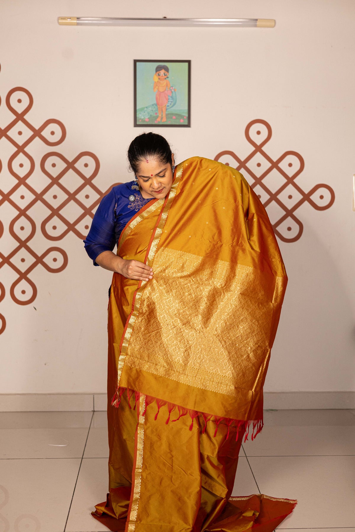 Mixed Pure Silk (Kanchi) - golden vendhayam