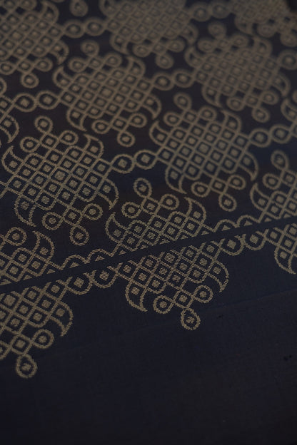 Signature Kolam Soft Silk- Black