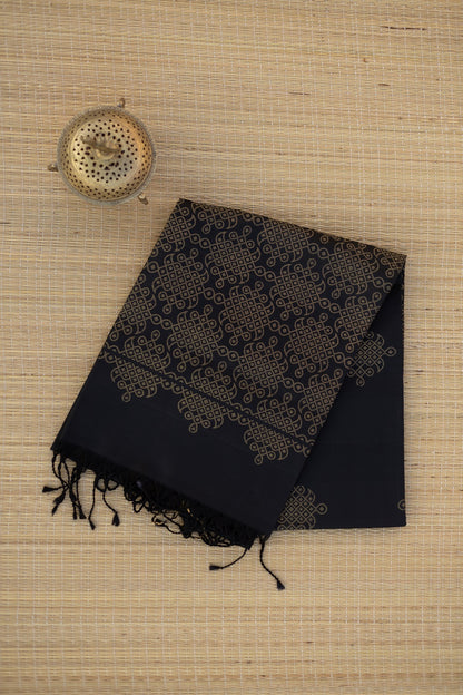 Signature Kolam Soft Silk- Black
