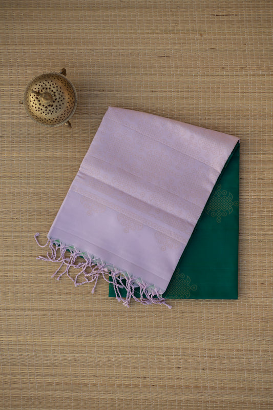 KOLAM BUTTAS - Bottle GREEN  with light pink