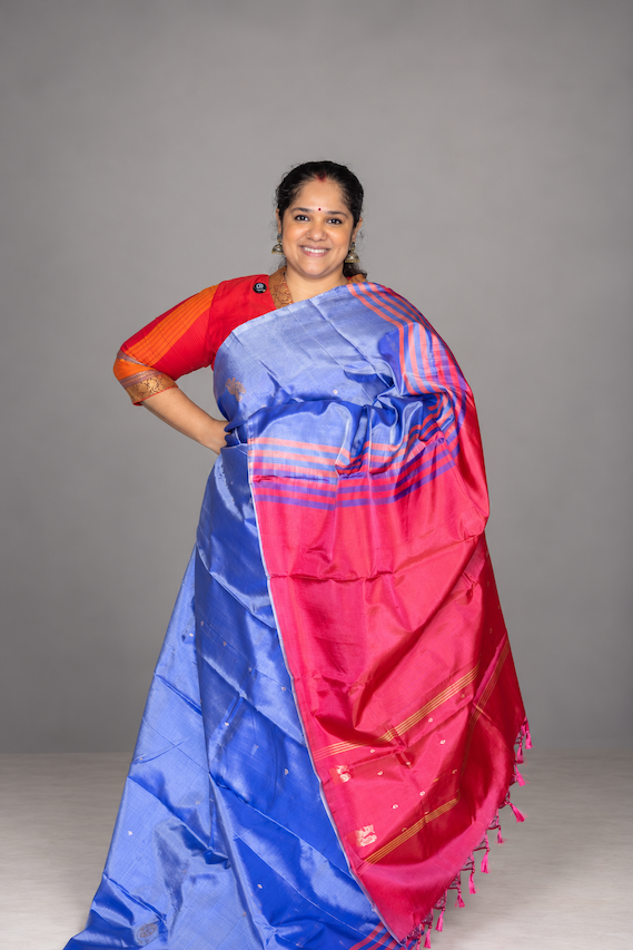 Lavender Chinnalampattu Saree with Dark Pink