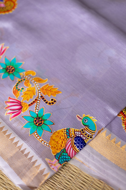 Tanjore painting - Lavender Colour with annam paint I