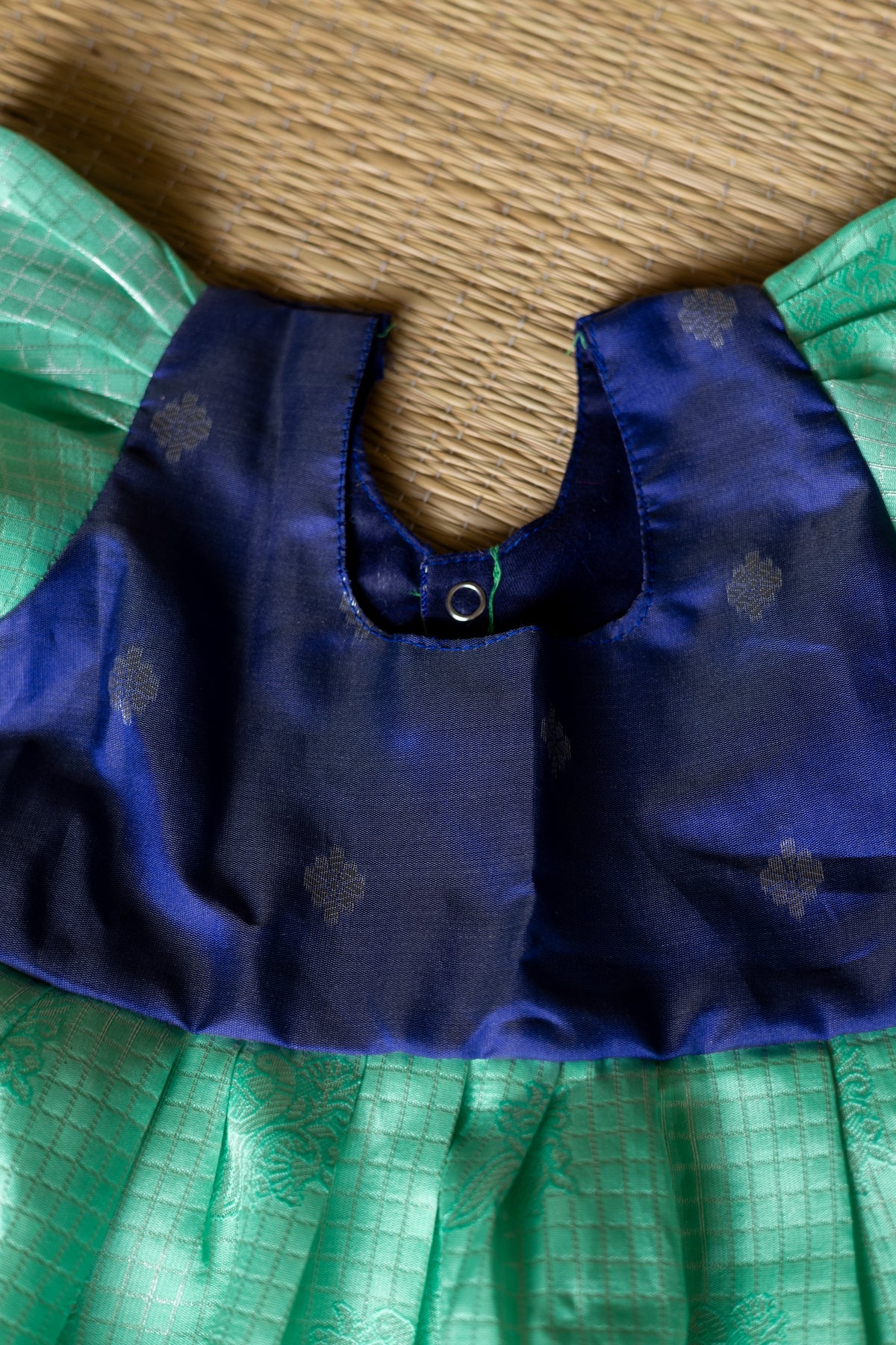 Navy blue with pista green frock