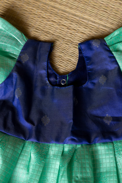 Navy blue with pista green frock
