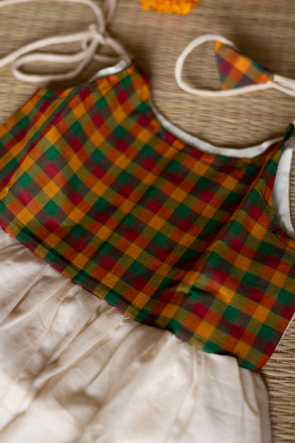 ONAM Madras checks frock - 4Y