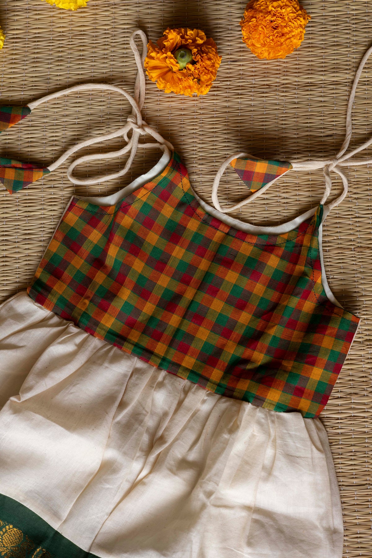 ONAM Madras checks frock - 4Y