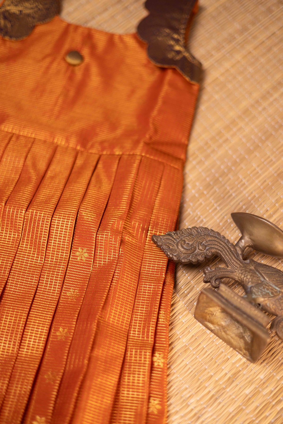 Rust Orange & Brown Frock-2Y