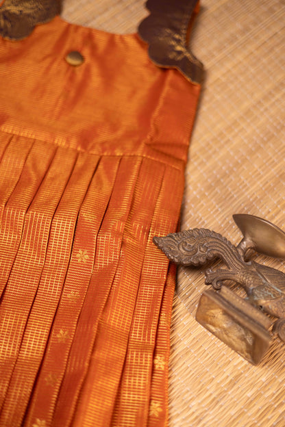 Rust Orange & Brown Frock-2Y