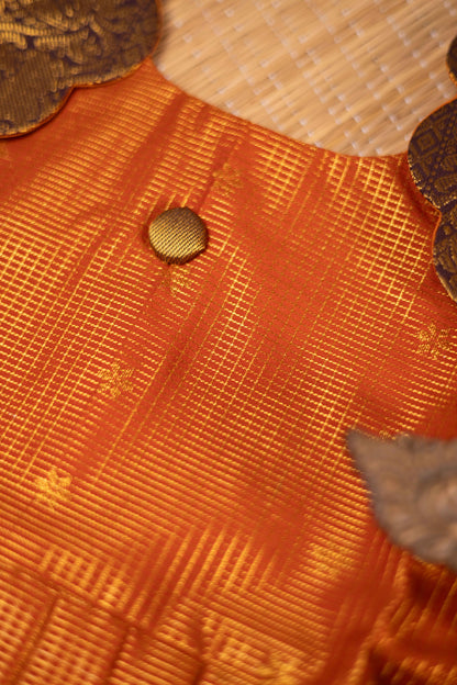Rust Orange & Brown Frock-3Y